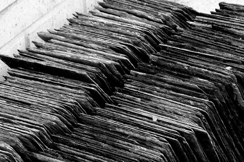 Stacks of slate tiles