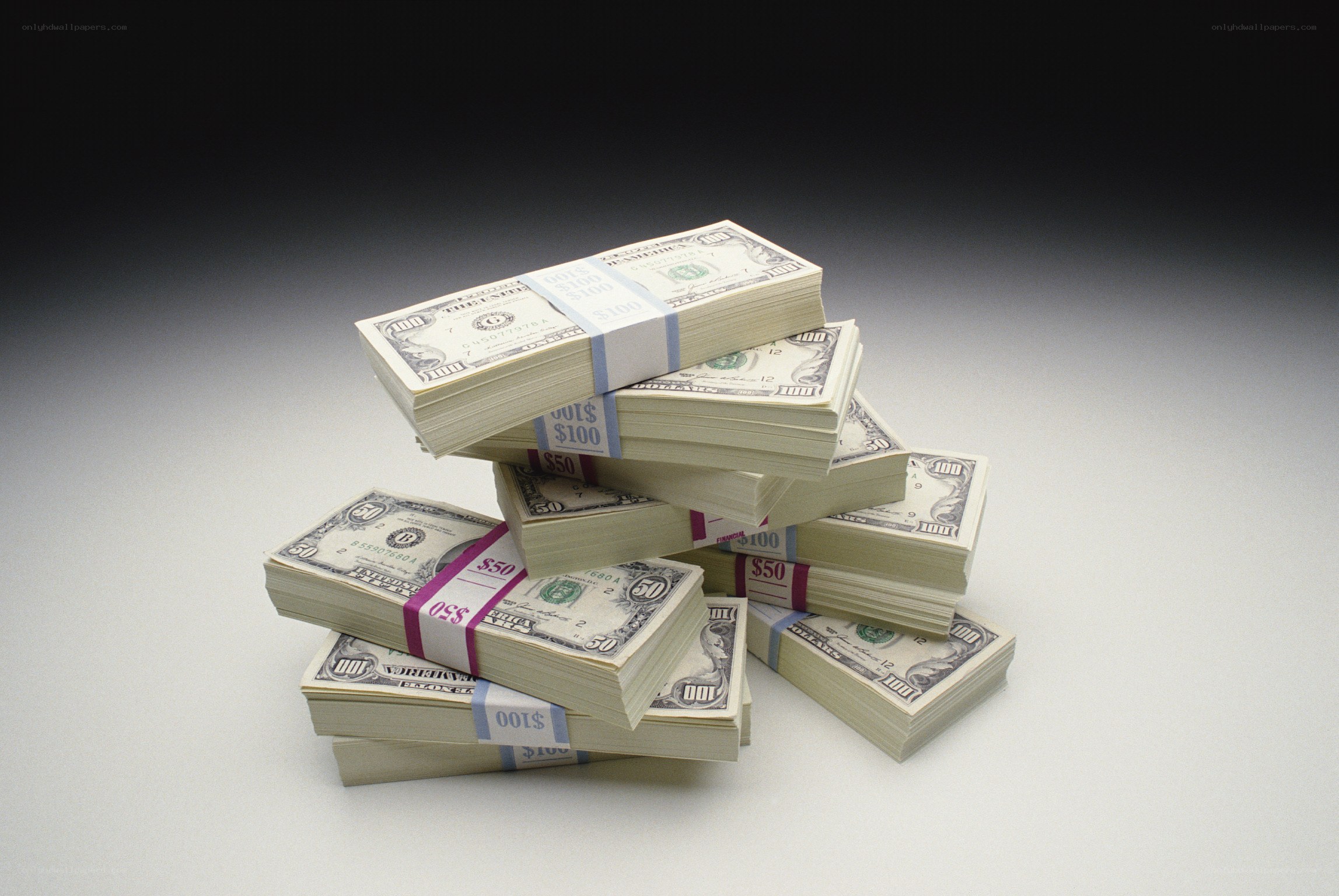 stacks of us currency