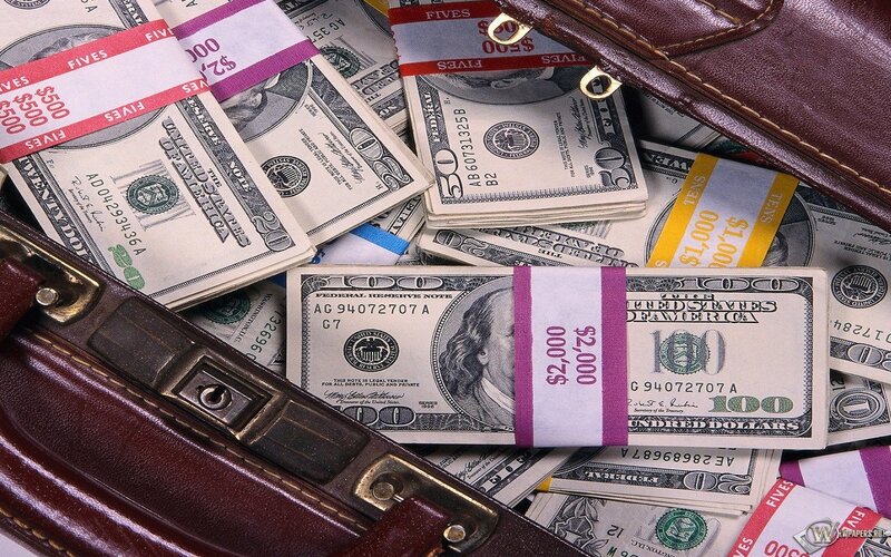 Stacks of US Currency — Brown