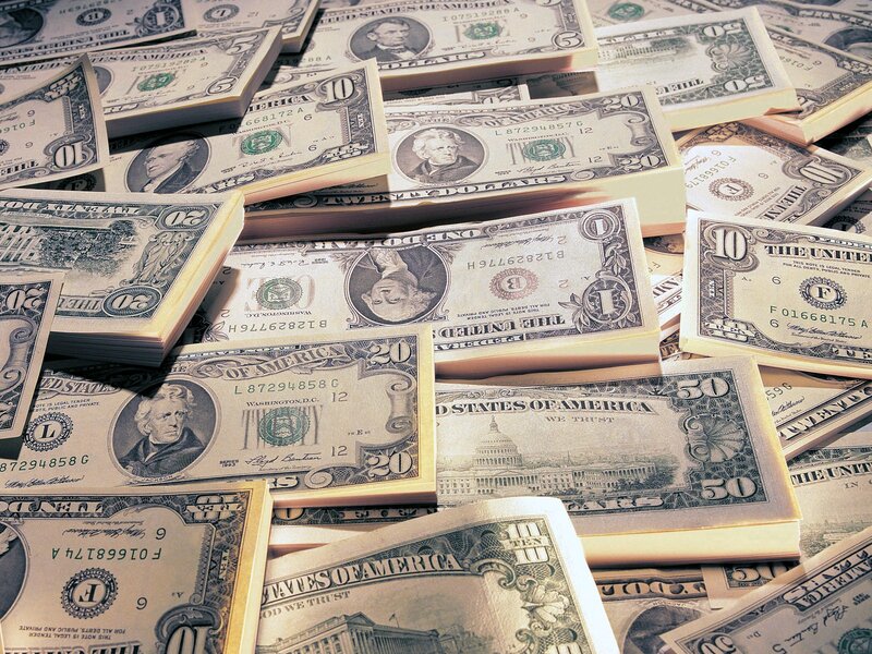 Stacks of US Currency — Green