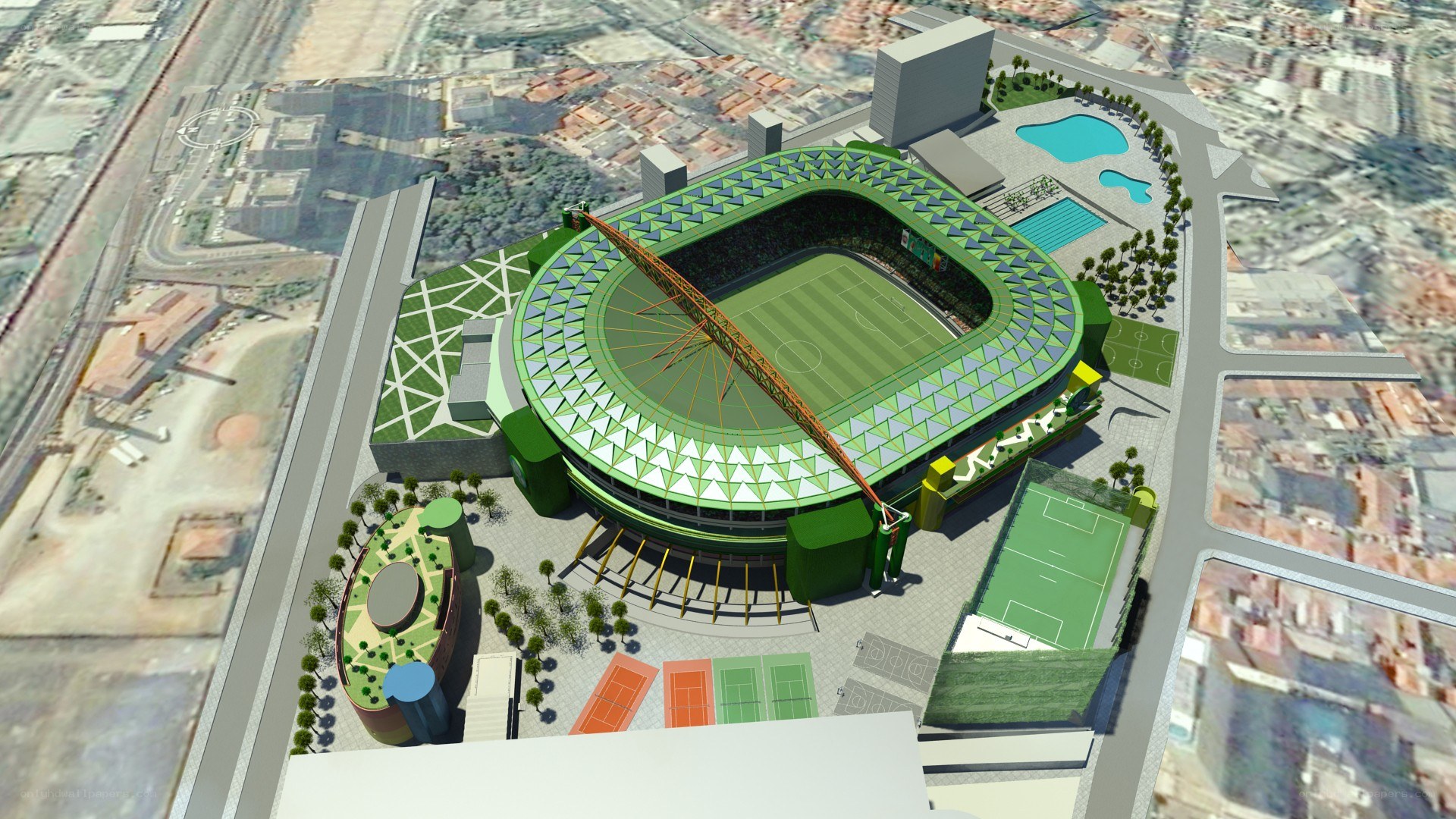 Stadium architectural rendering