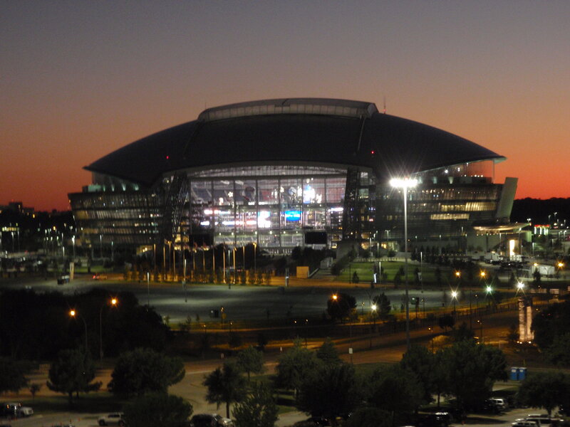 stadium at dusk
