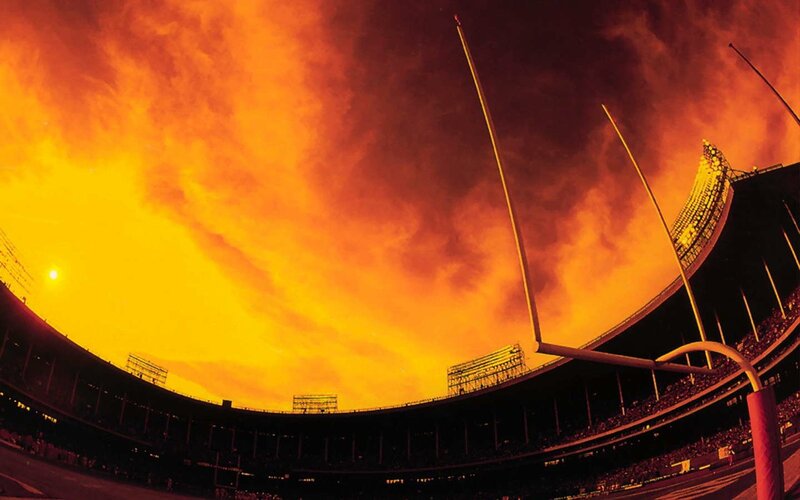 Stadium at sunset