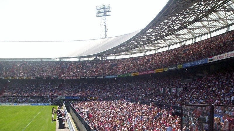 Stadium crowd at a football match