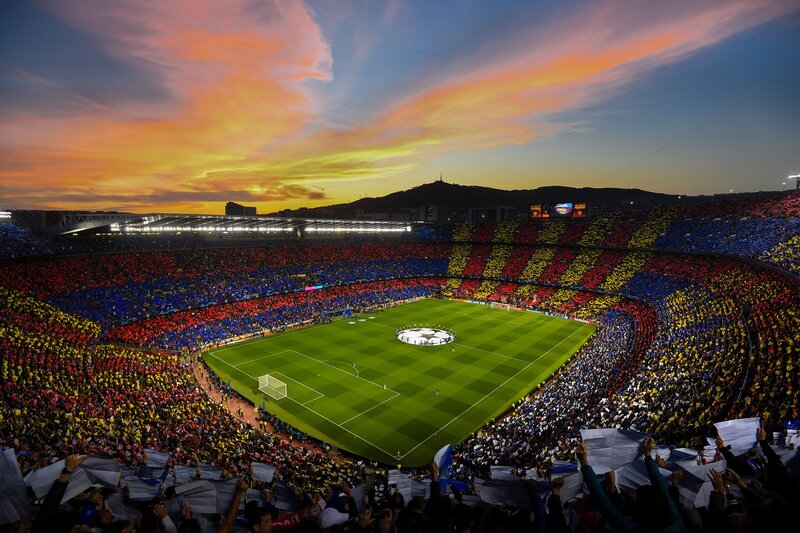 Stadium Crowd at Sunset