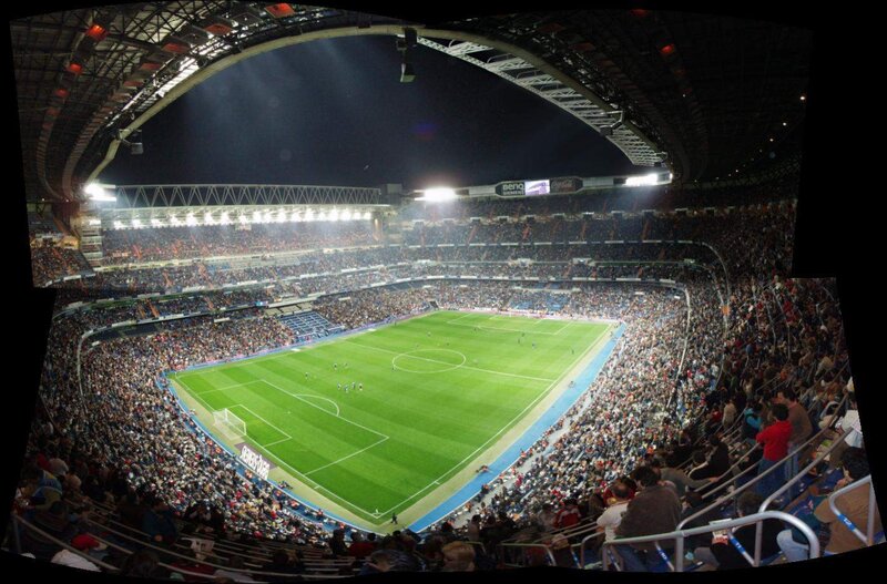 Stadium during a soccer match