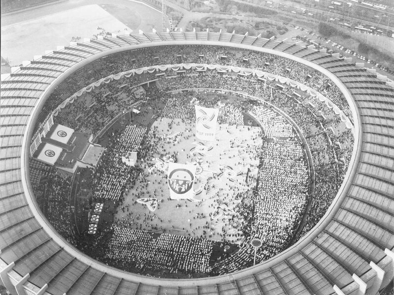 Stadium event aerial view