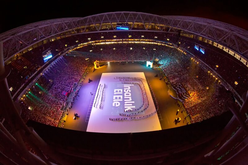 Stadium event with large crowd