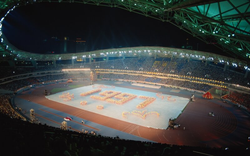 Stadium performance at night