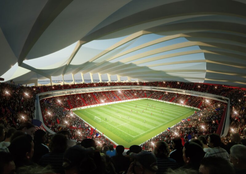 Stadium soccer match