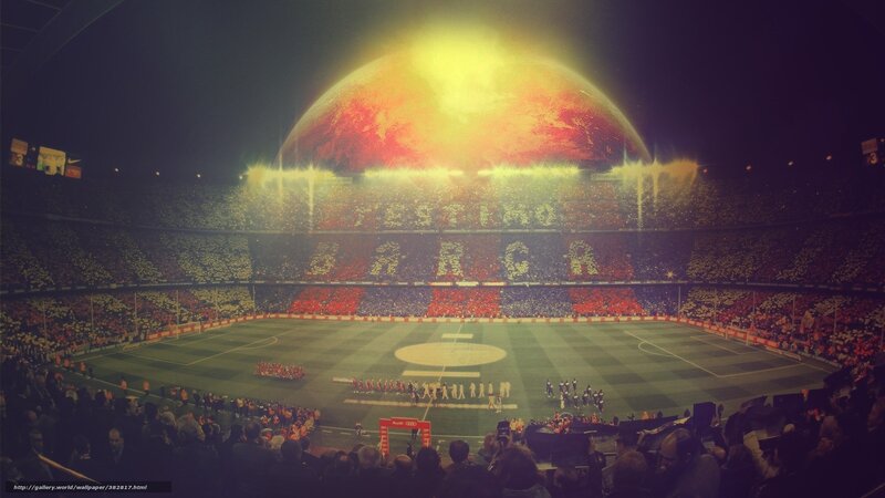 Stadium with giant planet