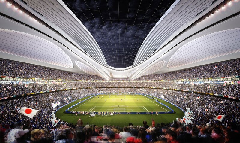 Stadium with Japanese fans