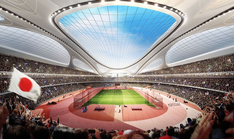 Stadium with retractable roof