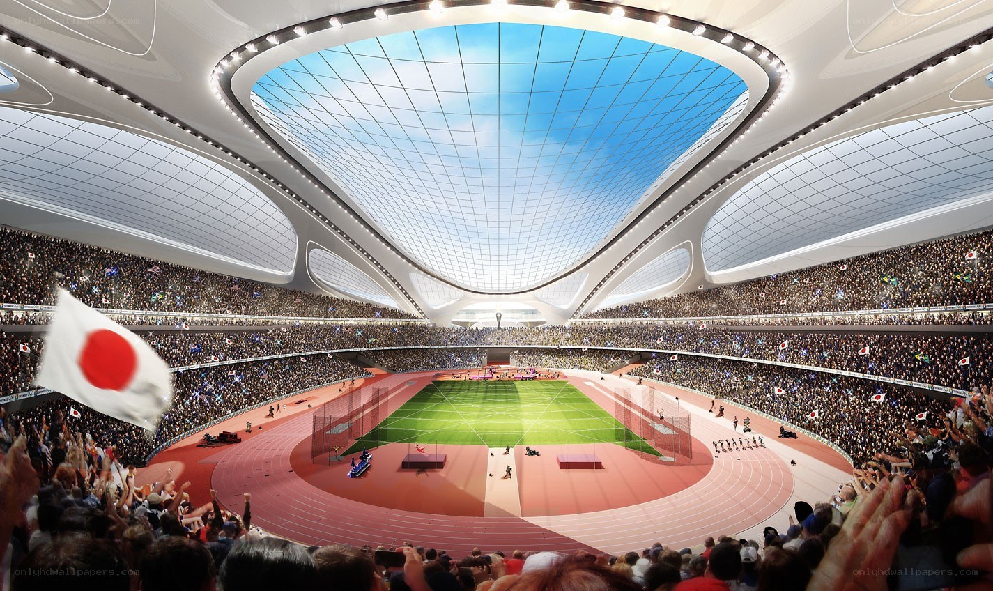 Stadium with retractable roof