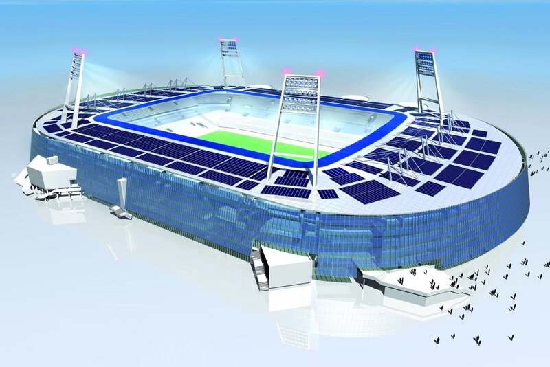 Stadium with Solar Panels