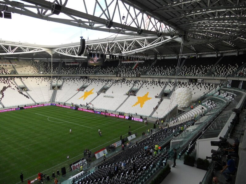 Stadium with star patterns