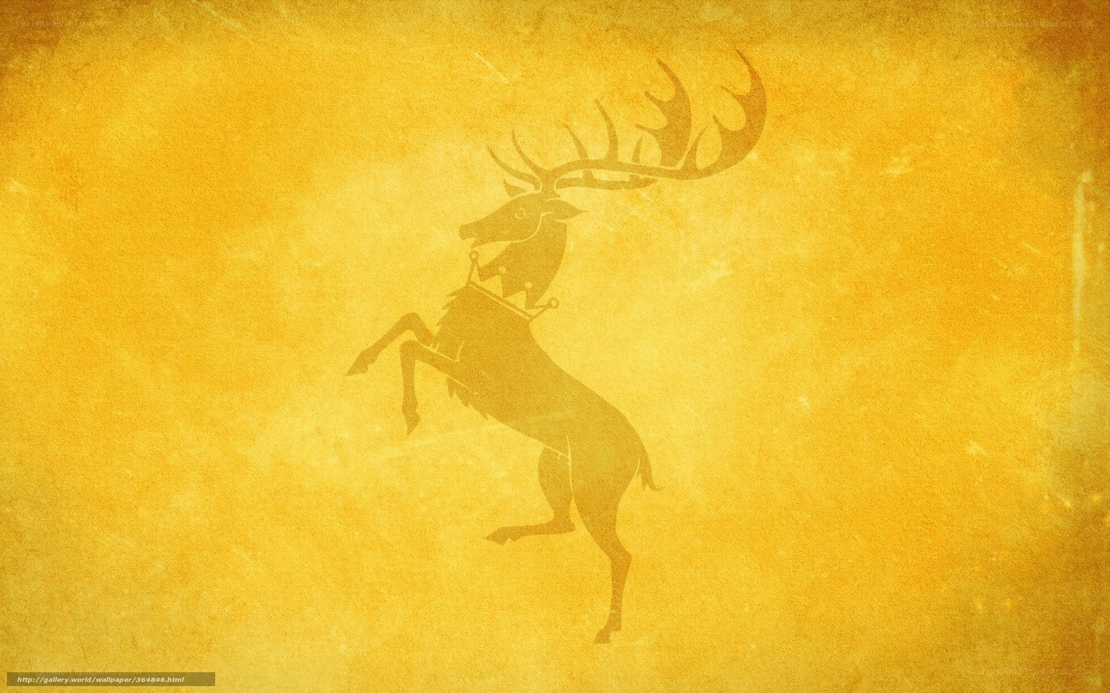 Stag on golden background