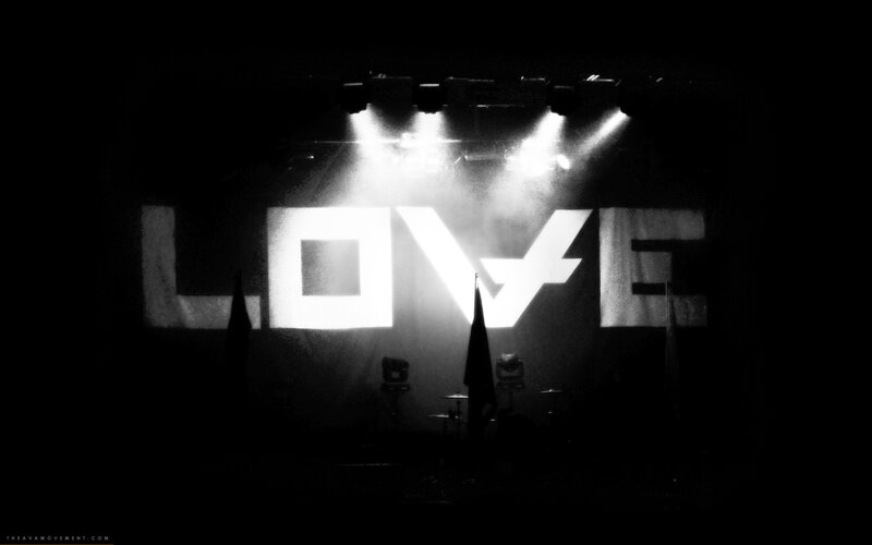 Stage with LOVE sign