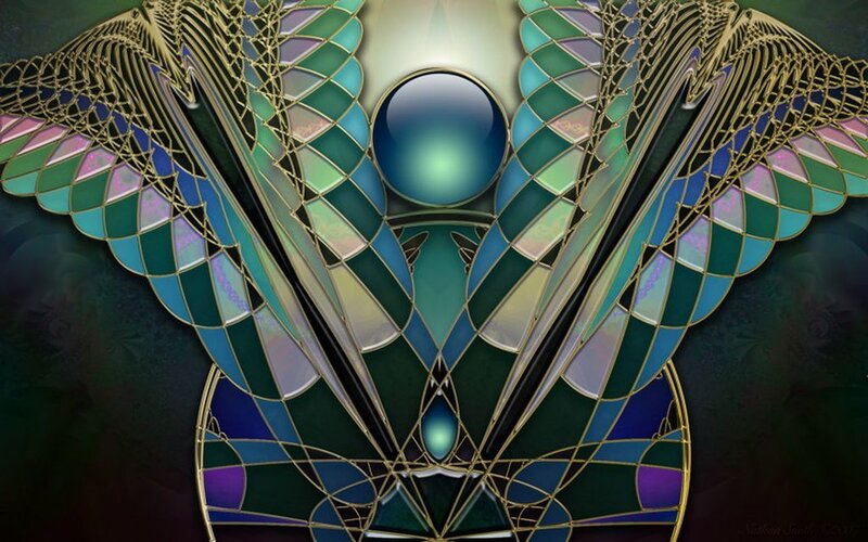 Stained glass angel wings
