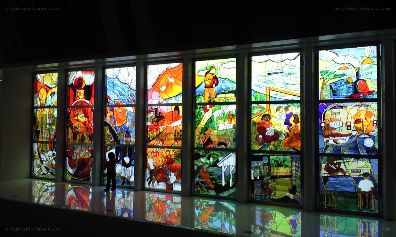Stained glass art installation