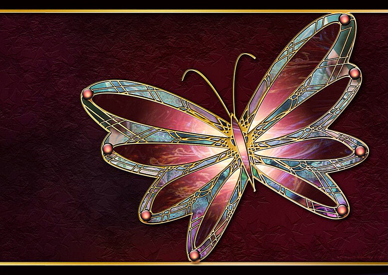 Stained glass butterfly art
