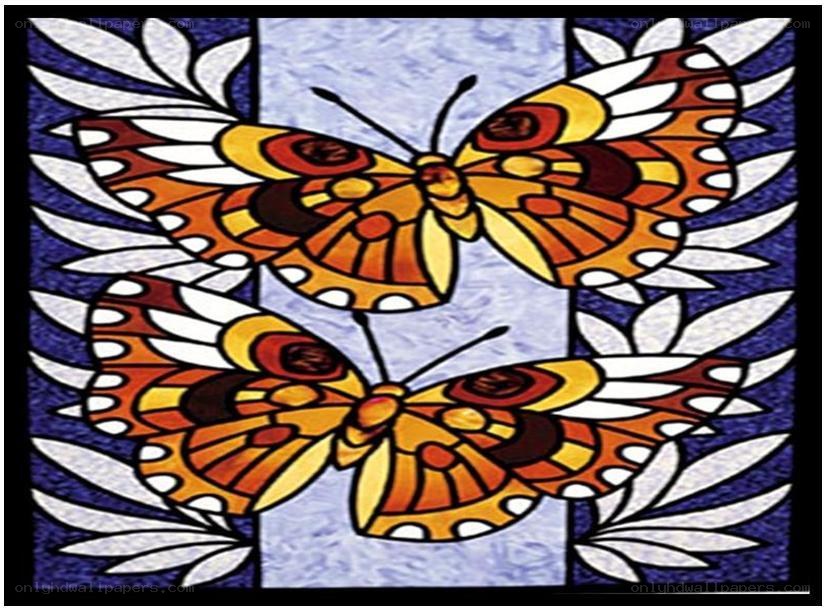 Stained glass butterfly artwork