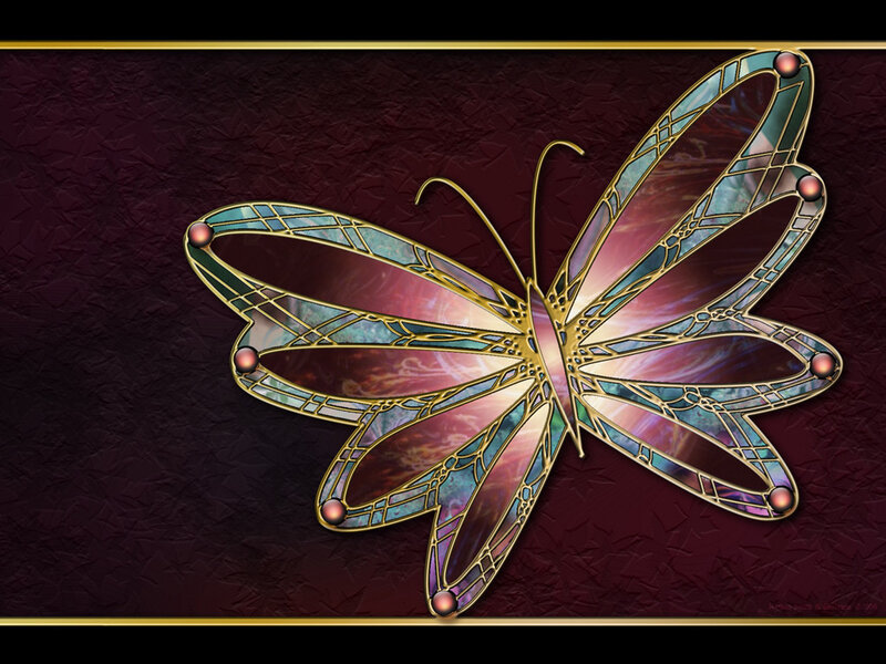 Stained glass butterfly artwork