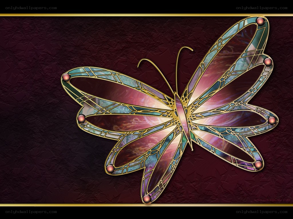 Stained glass butterfly artwork