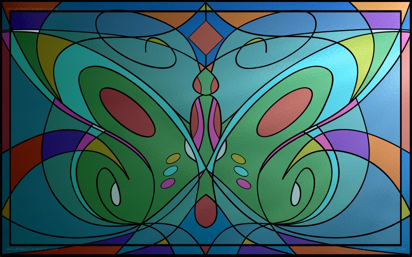Stained glass butterfly design