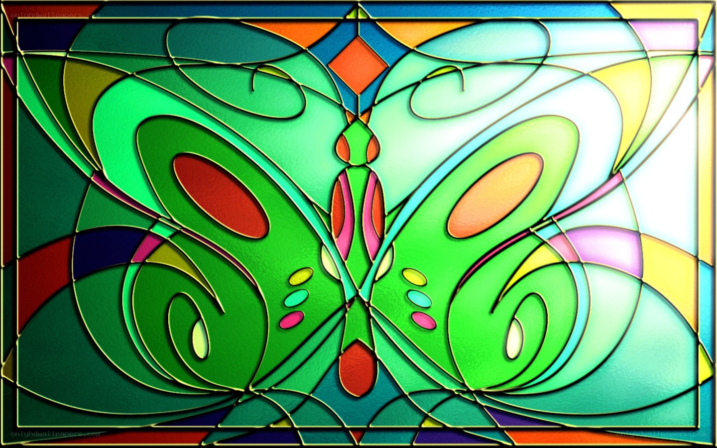 Stained glass butterfly design