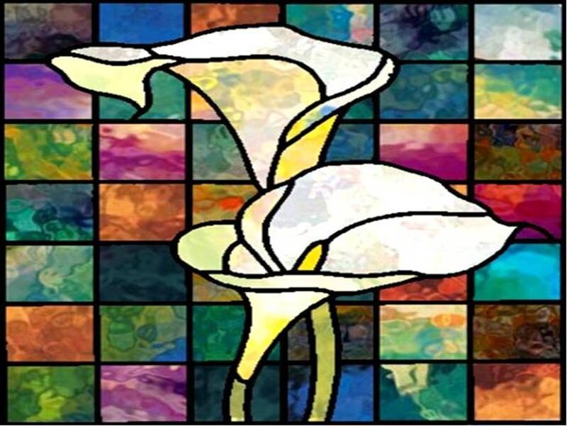 Stained glass calla lilies