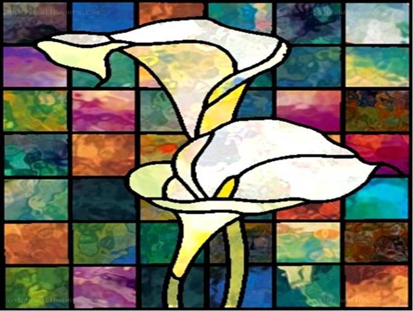 Stained glass calla lilies