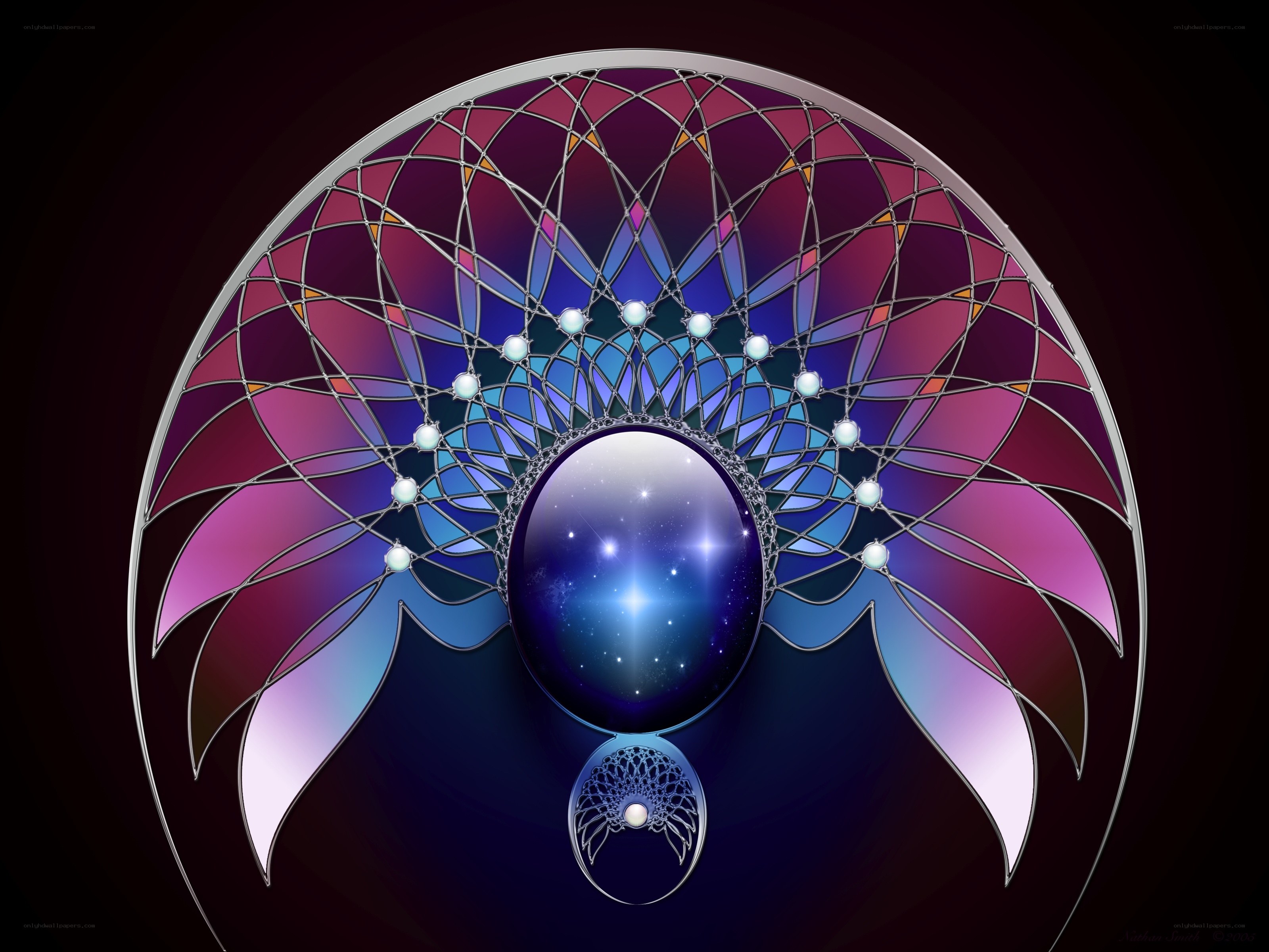 stained glass celestial design