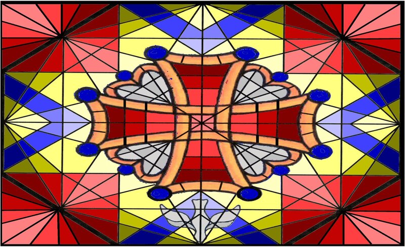 Stained glass cross design