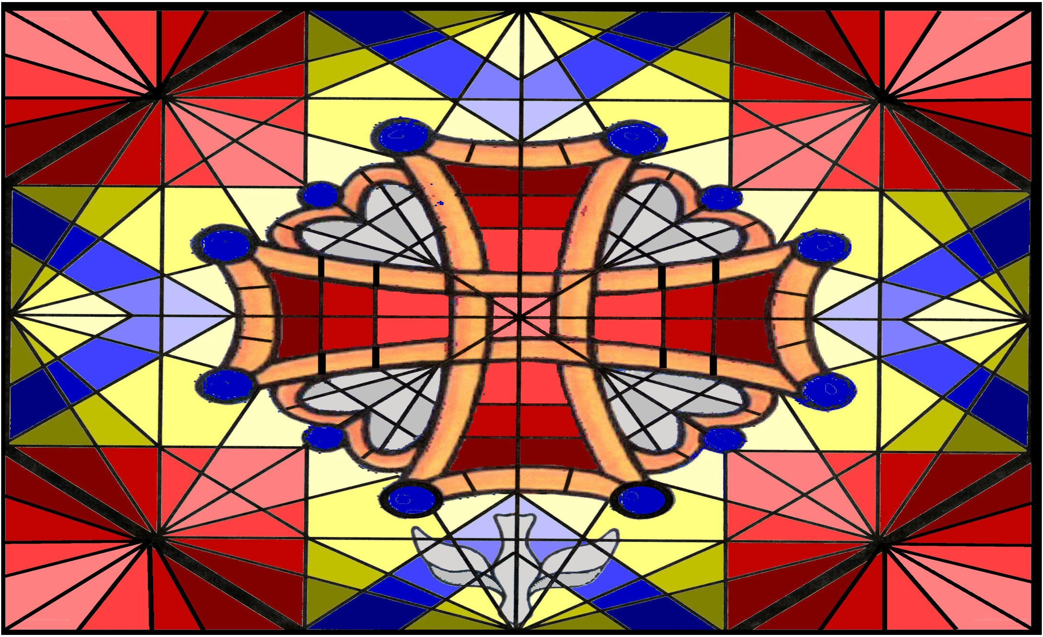 Stained glass cross design