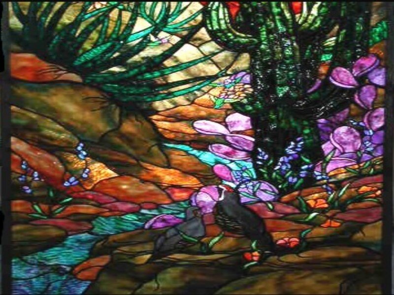 Stained Glass Desert Scene
