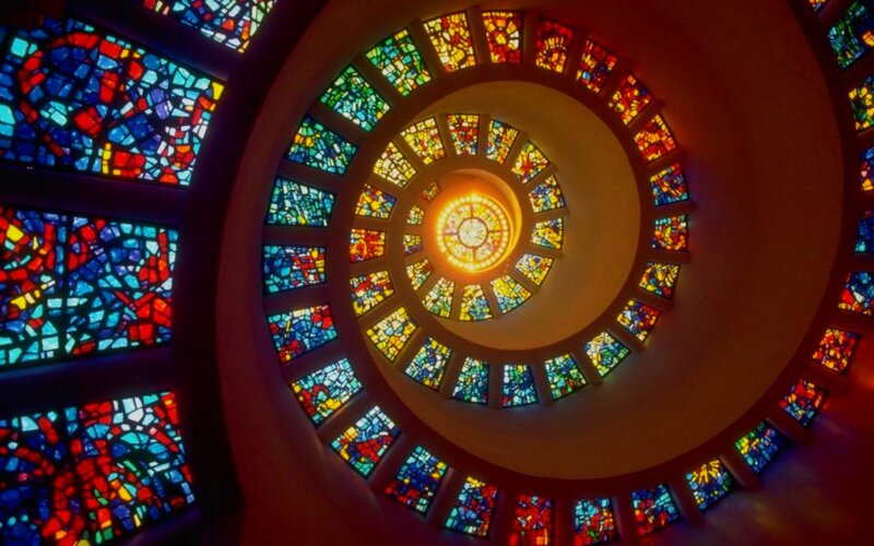 Stained Glass Dome — Blue, Serene