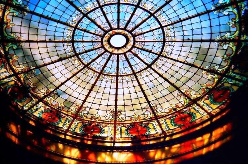 Stained Glass Dome Ceiling — Blue