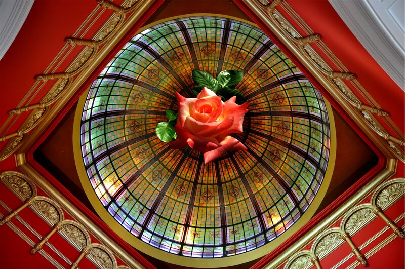 Stained-glass Dome with Rose