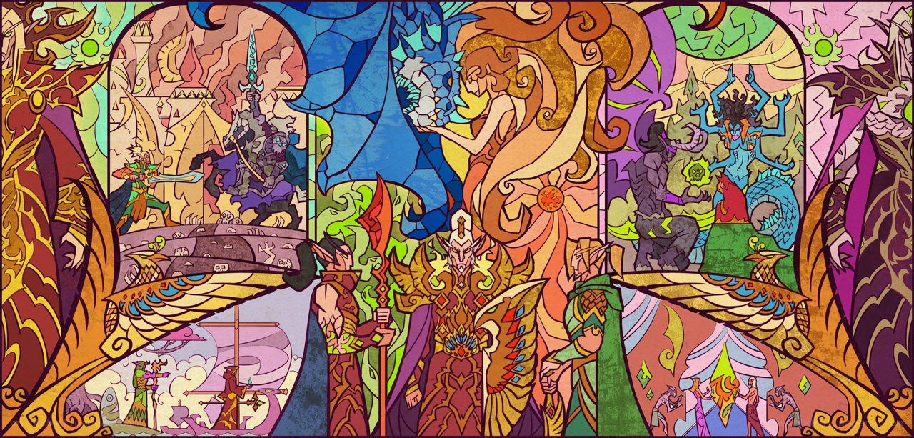 Stained glass fantasy artwork
