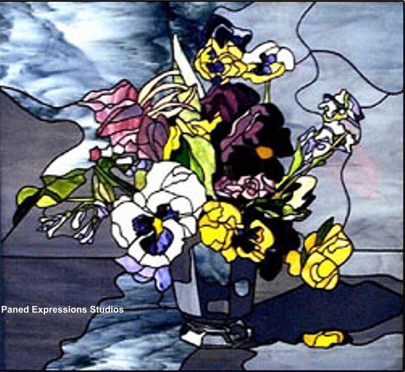 Stained glass floral bouquet