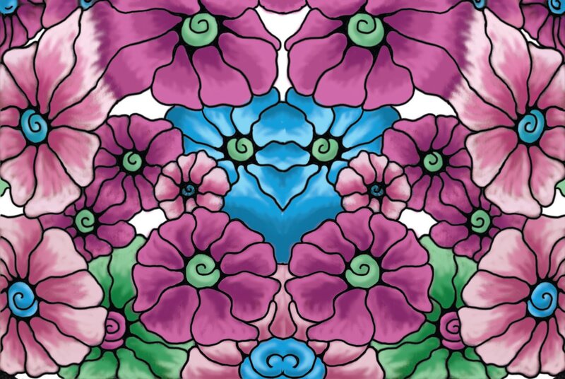 Stained Glass Floral Pattern