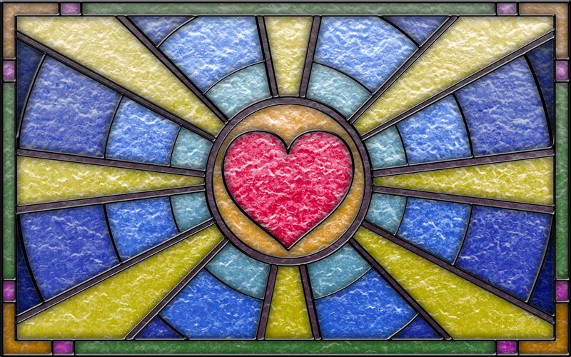 Stained glass heart design