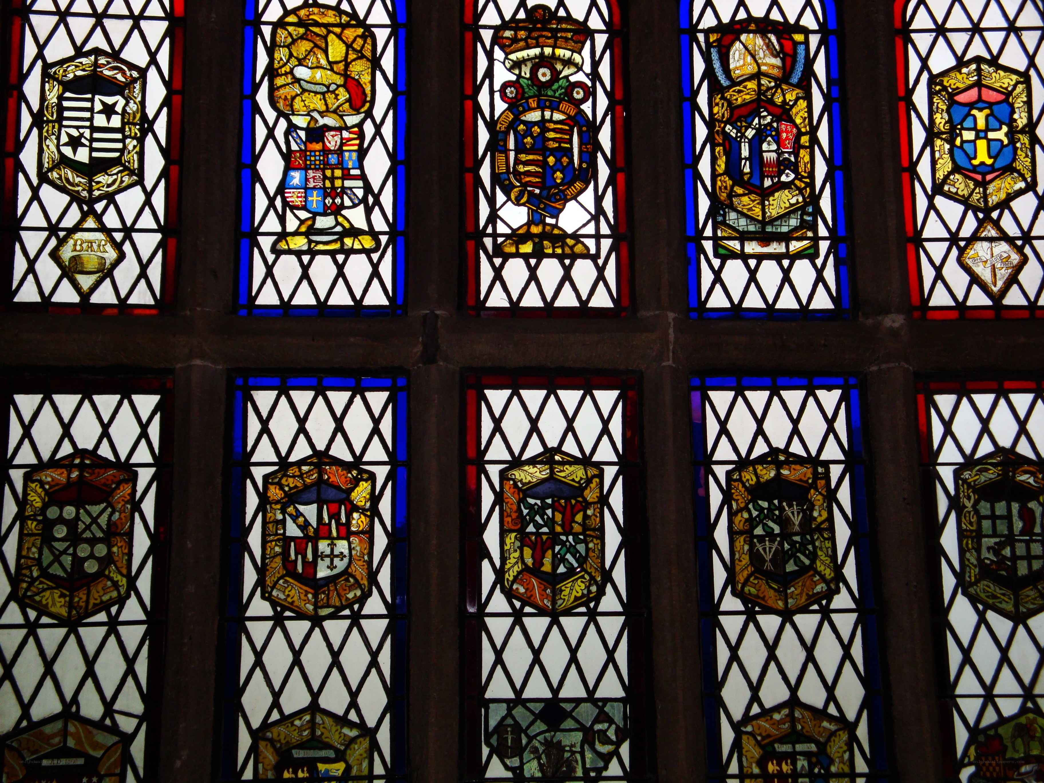 stained glass heraldic windows