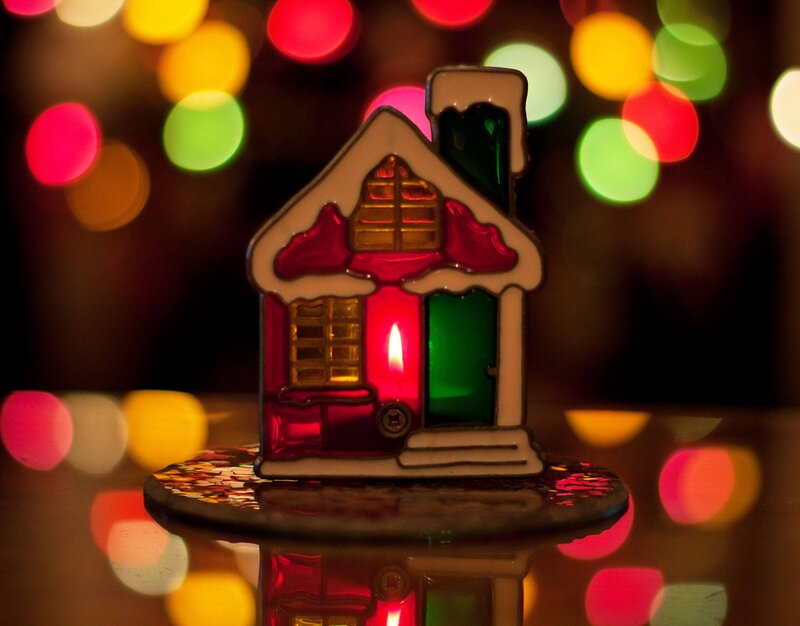 Stained-glass House Ornament