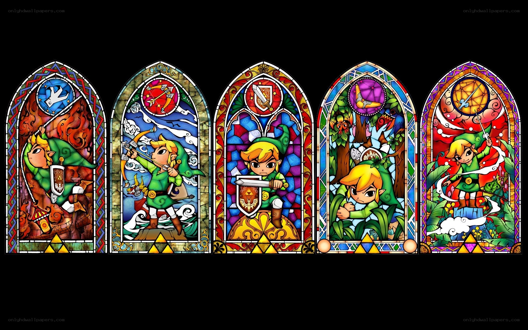 Stained glass Link panels