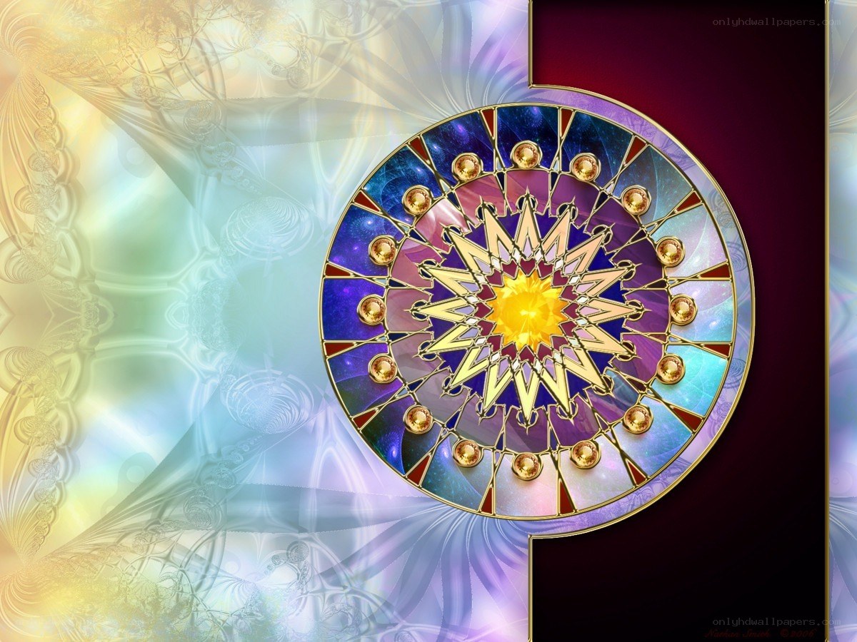 Stained glass mandala with star
