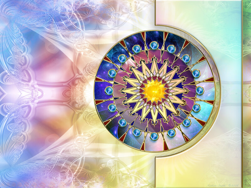 Stained glass mandala with star