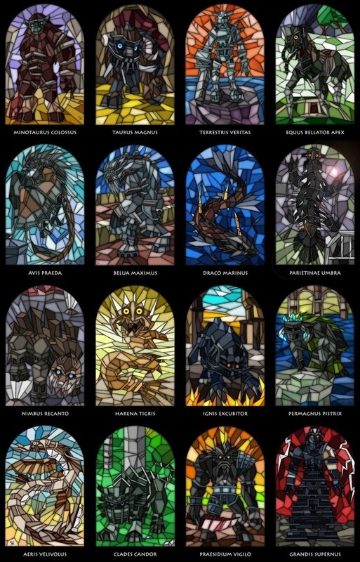 Stained glass monster collection