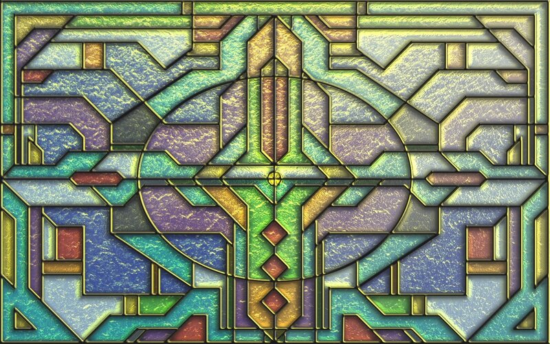 Stained Glass Panel — Green
